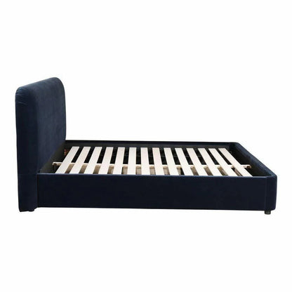 90.5 Inch King Bed Blue Velvet Contemporary Beds LOOMLAN By Moe's Home