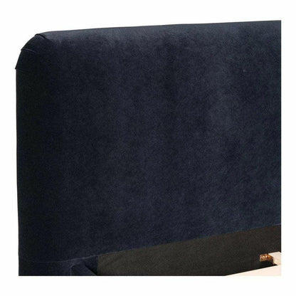 90.5 Inch King Bed Blue Velvet Contemporary Beds LOOMLAN By Moe's Home