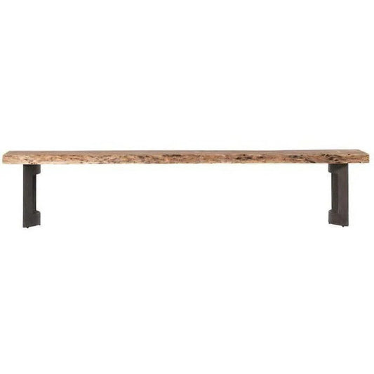 92 Inch Industrial Live Edge Dining Bench Dining Benches LOOMLAN By Moe's Home