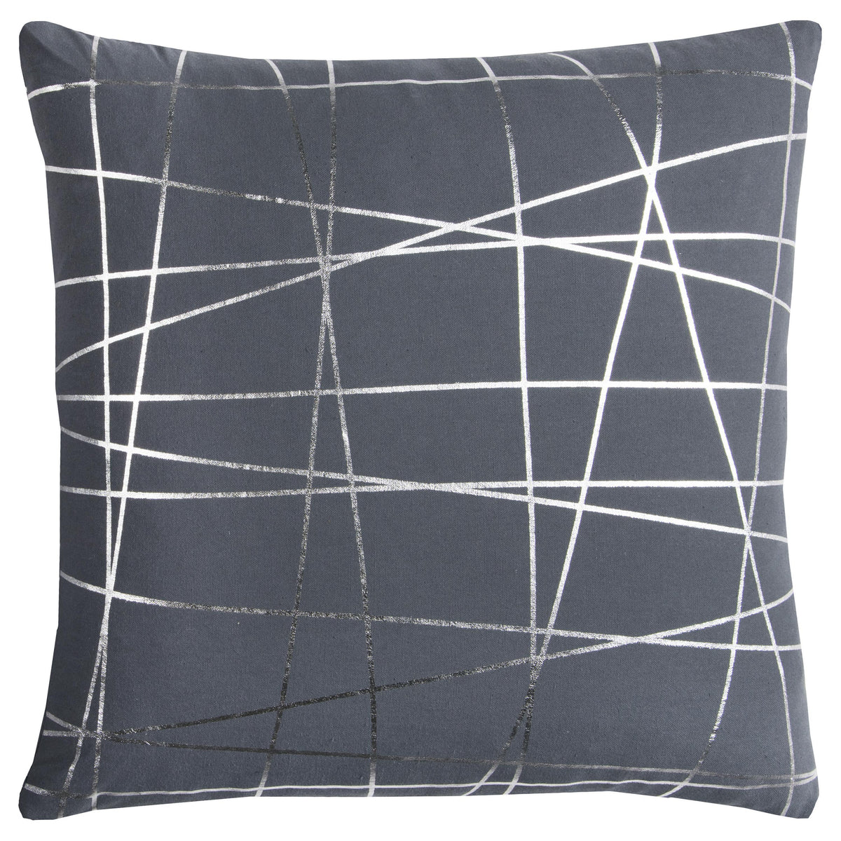 LOOMLAN Aaron Gray Gold Or Silver Stripes Throw Pillow