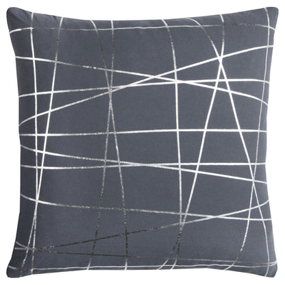 LOOMLAN Aaron Gray Gold Or Silver Stripes Throw Pillow