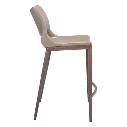 Ace Counter Chair (Set of 2) Gray & Walnut Counter Stools LOOMLAN By Zuo Modern