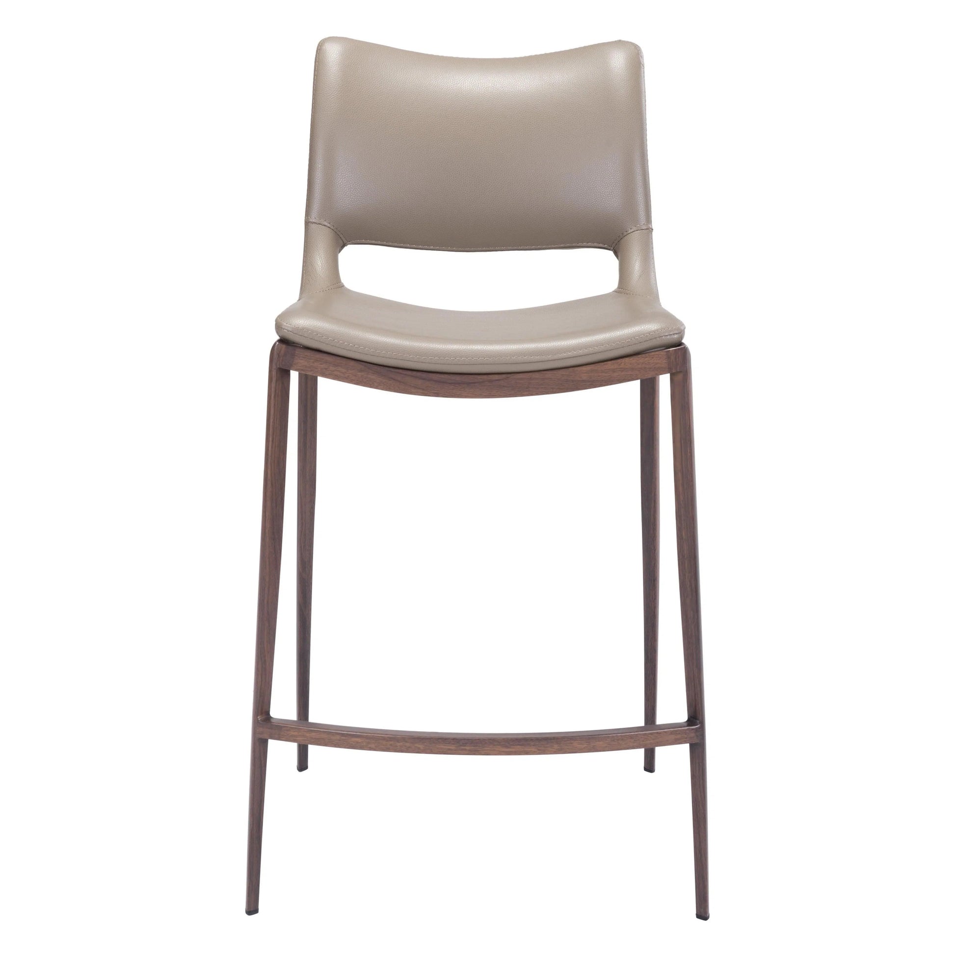 Ace Counter Chair (Set of 2) Gray & Walnut Counter Stools LOOMLAN By Zuo Modern