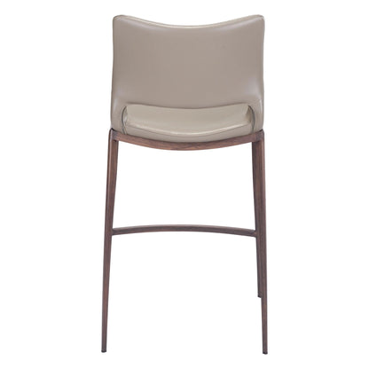 Ace Counter Chair (Set of 2) Gray & Walnut Counter Stools LOOMLAN By Zuo Modern