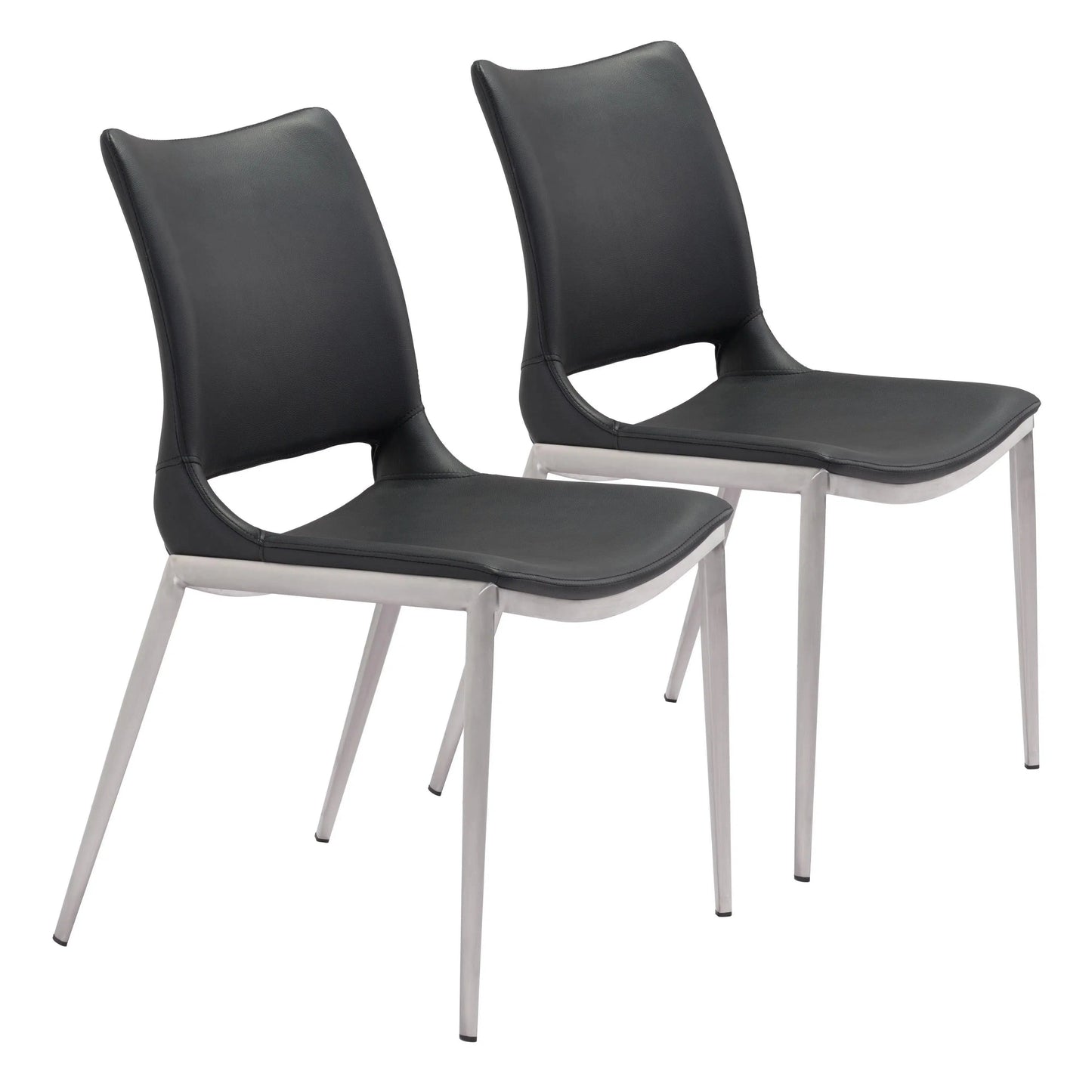 Ace Leather Upholstered Armless Dining Chair (Set Of 2)