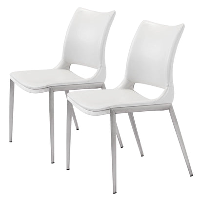 Ace Leather Upholstered Armless Dining Chair (Set Of 2)