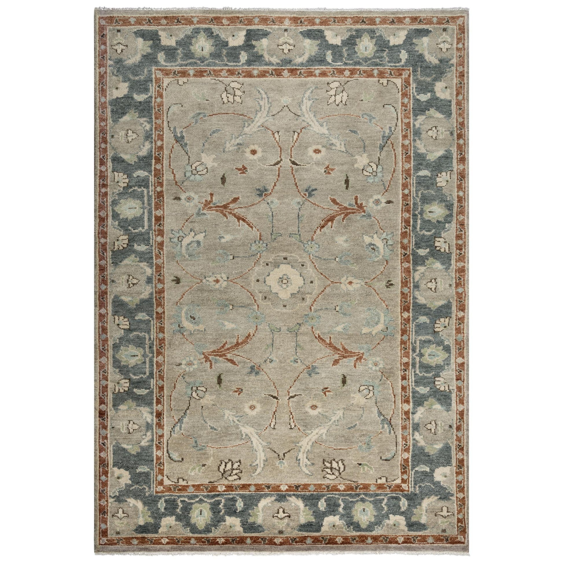 Aden Floral Light Blue Large Area Rugs For Living Room Area Rugs LOOMLAN By LOOMLAN