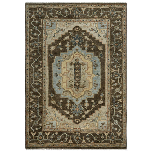 Ados Medallion Dark Brown Large Area Rugs For Living Room Area Rugs LOOMLAN By LOOMLAN