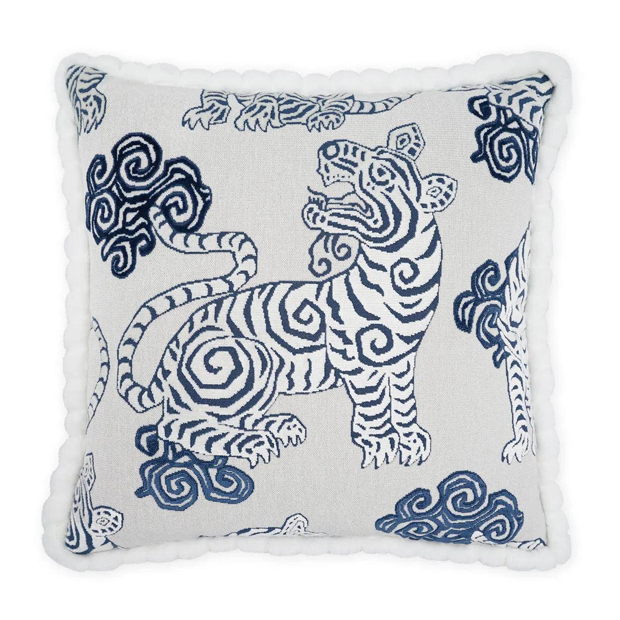 Akbar Blue Novelty Blue Large Throw Pillow With Insert Throw Pillows LOOMLAN By D.V. Kap