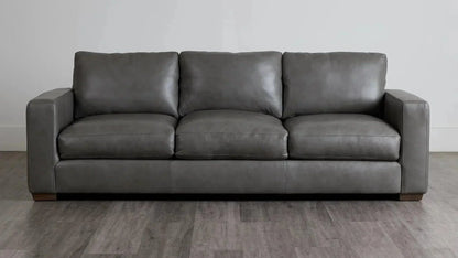 Alabama High Back Leather Sofa Dark Gray Made In the USA Sofas & Loveseats LOOMLAN By Uptown Sebastian