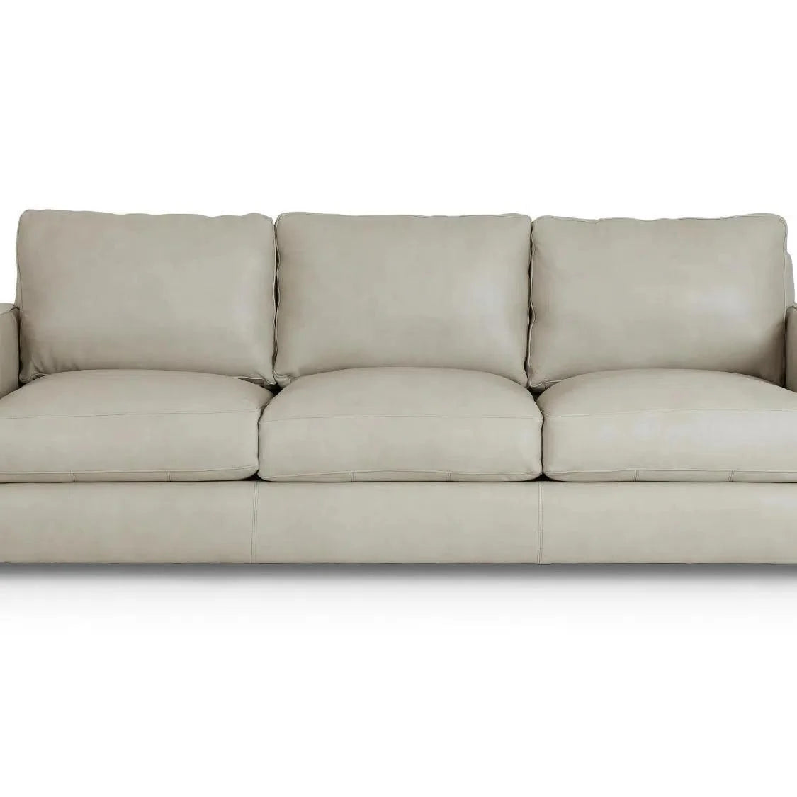 Alabama High Back Leather Sofa Light Gray Made In the USA Sofas & Loveseats LOOMLAN By Uptown Sebastian