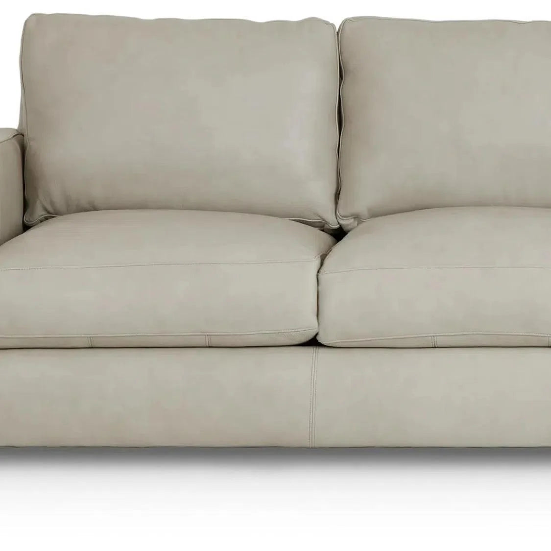 Alabama High Back Leather Sofa Light Gray Made In the USA Sofas & Loveseats LOOMLAN By Uptown Sebastian