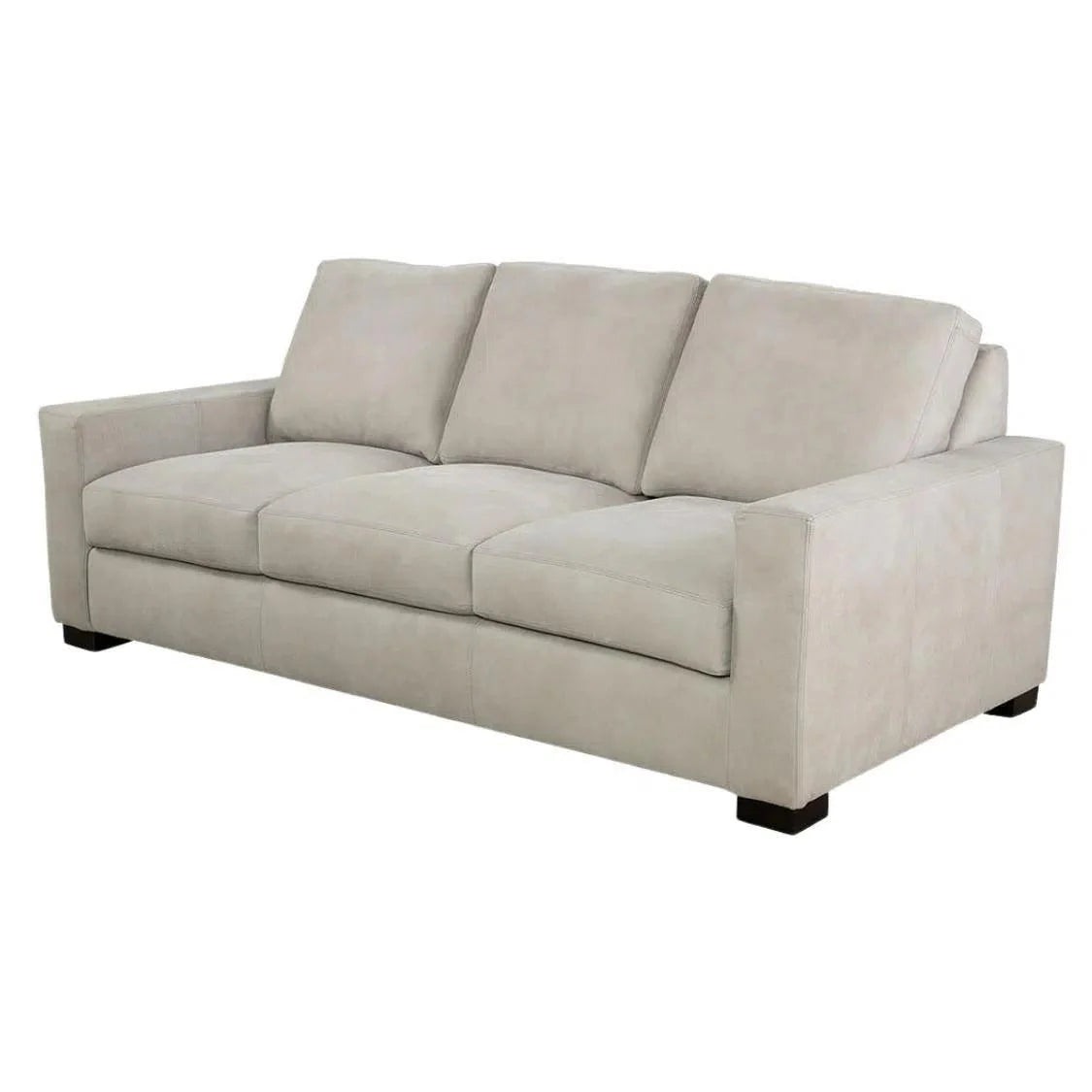 Alabama High Back Leather Sofa Light Gray Made In the USA Sofas & Loveseats LOOMLAN By Uptown Sebastian