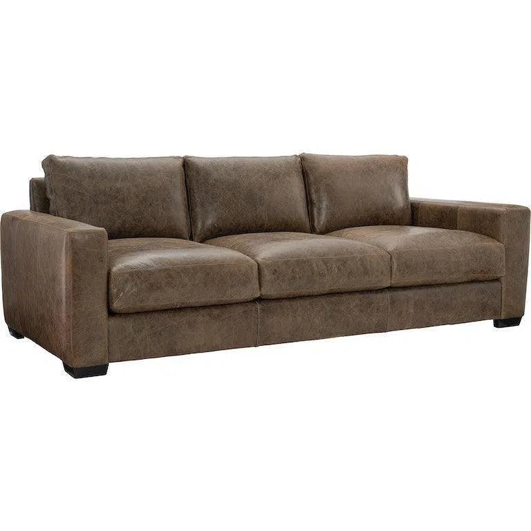 Uptown Sebastian Leather Sofa Brown Alabama BenchMade the USA