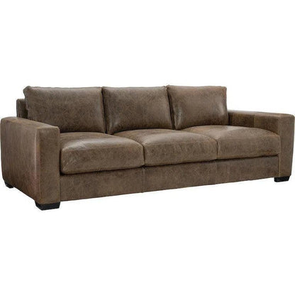 Uptown Sebastian Leather Sofa Brown Alabama BenchMade the USA