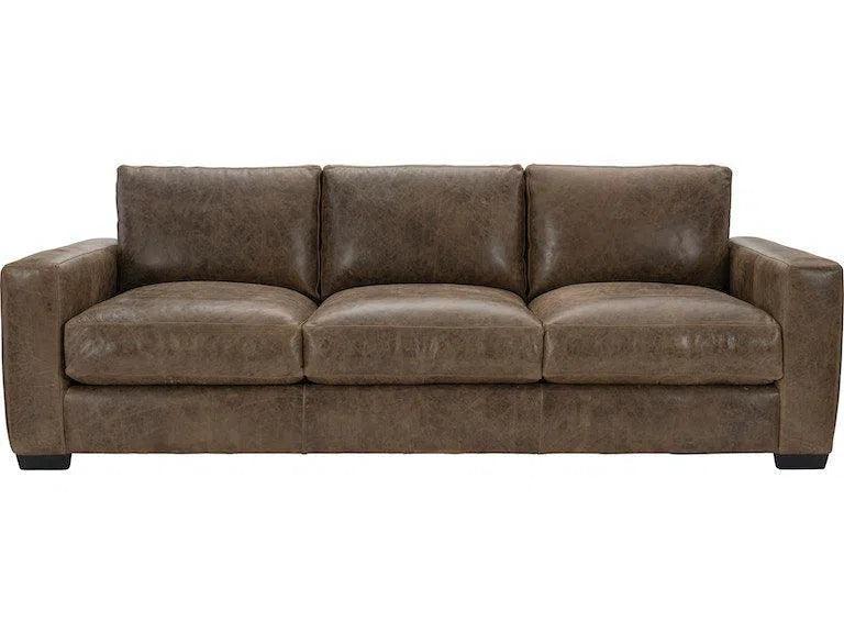 Uptown Sebastian Leather Sofa Brown Alabama BenchMade the USA