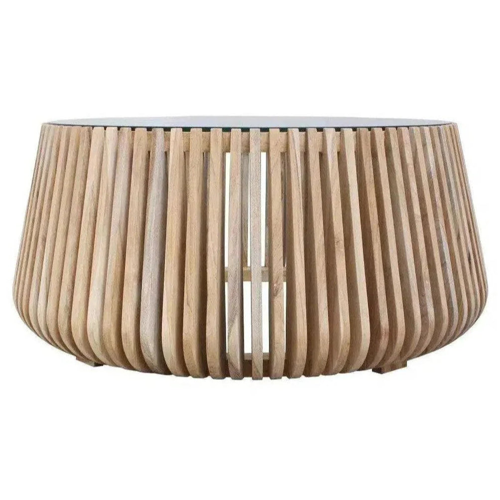 Alder Teak Round Coffee Table Indoor or Outdoor
