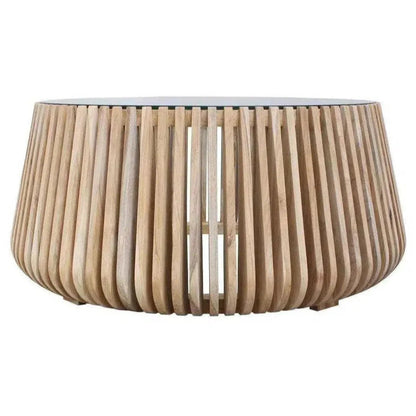 Alder Teak Round Coffee Table Indoor or Outdoor