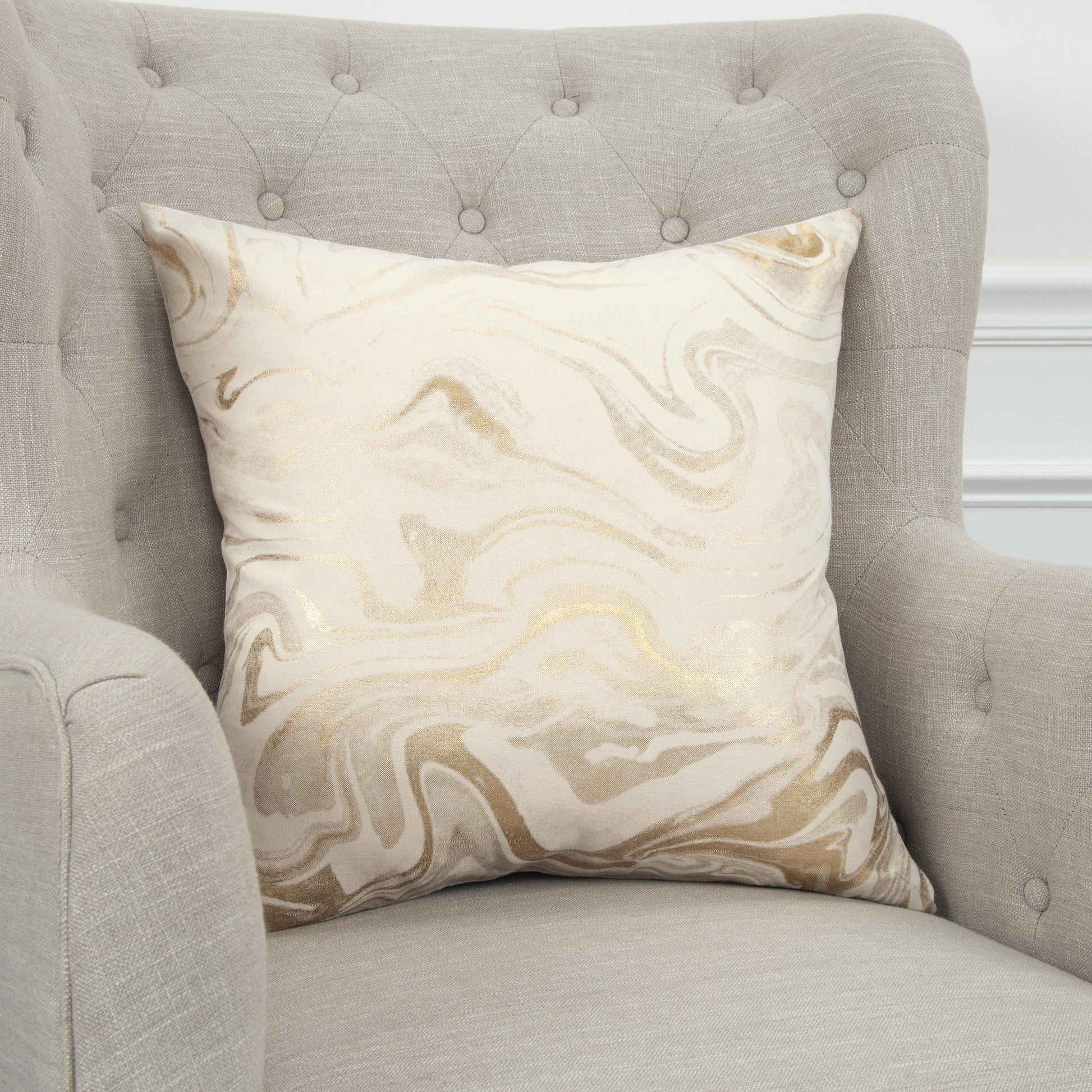 LOOMLAN Alegro Goold Throw Pillow With Down Insert
