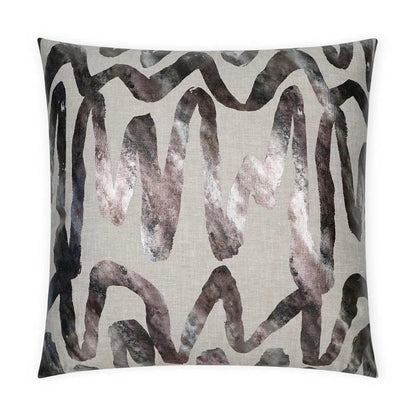 Alita Pewter Abstract Silver Large Throw Pillow With Insert Throw Pillows LOOMLAN By D.V. Kap