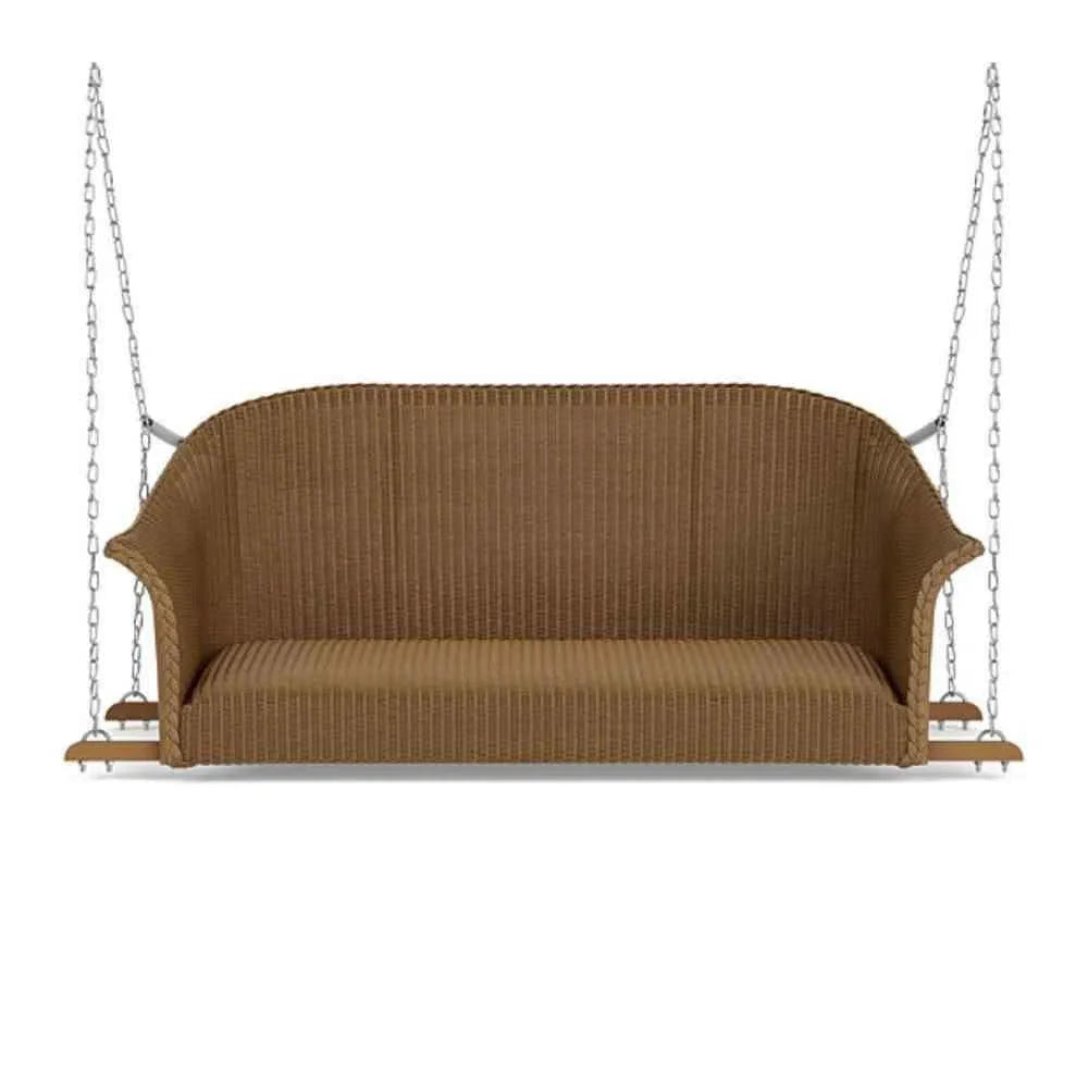 Lloyd Flanders All Seasons Settee Swing Padded Seat Wicker Outdoor