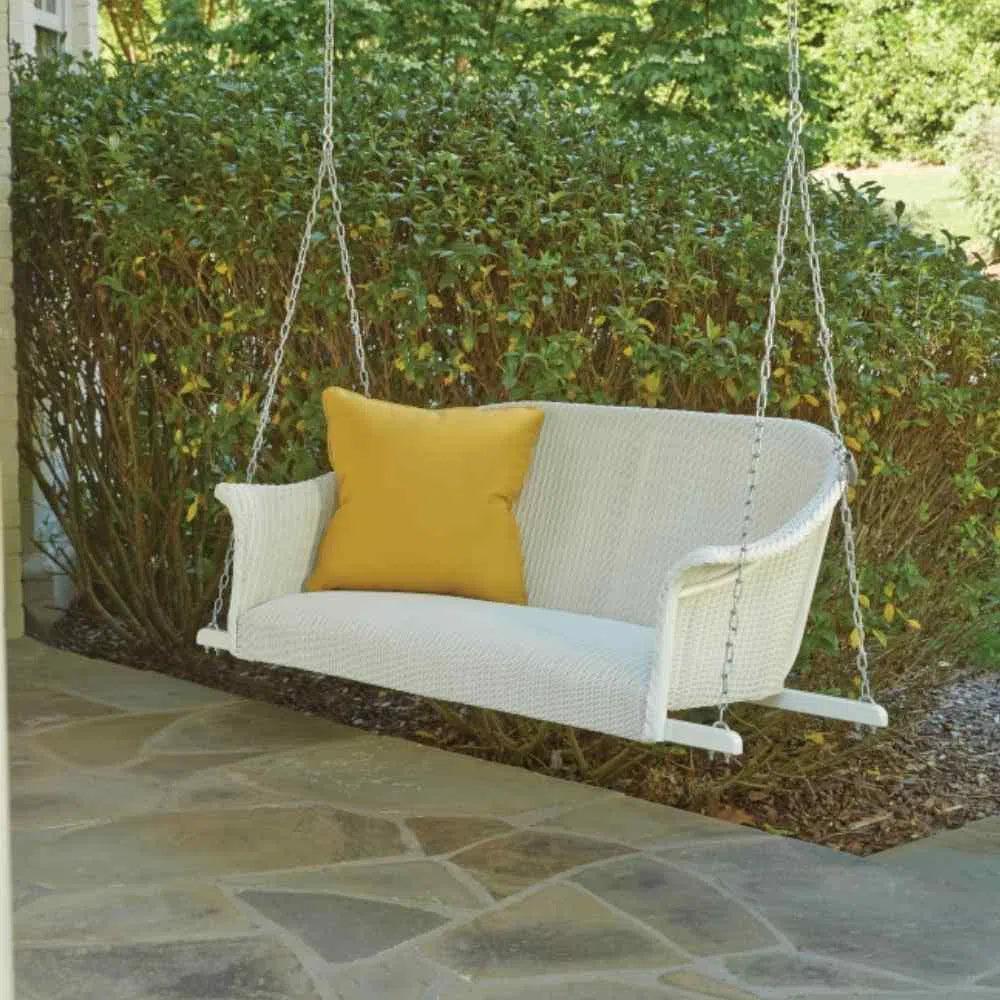 Lloyd Flanders All Seasons Settee Swing Padded Seat Wicker Outdoor
