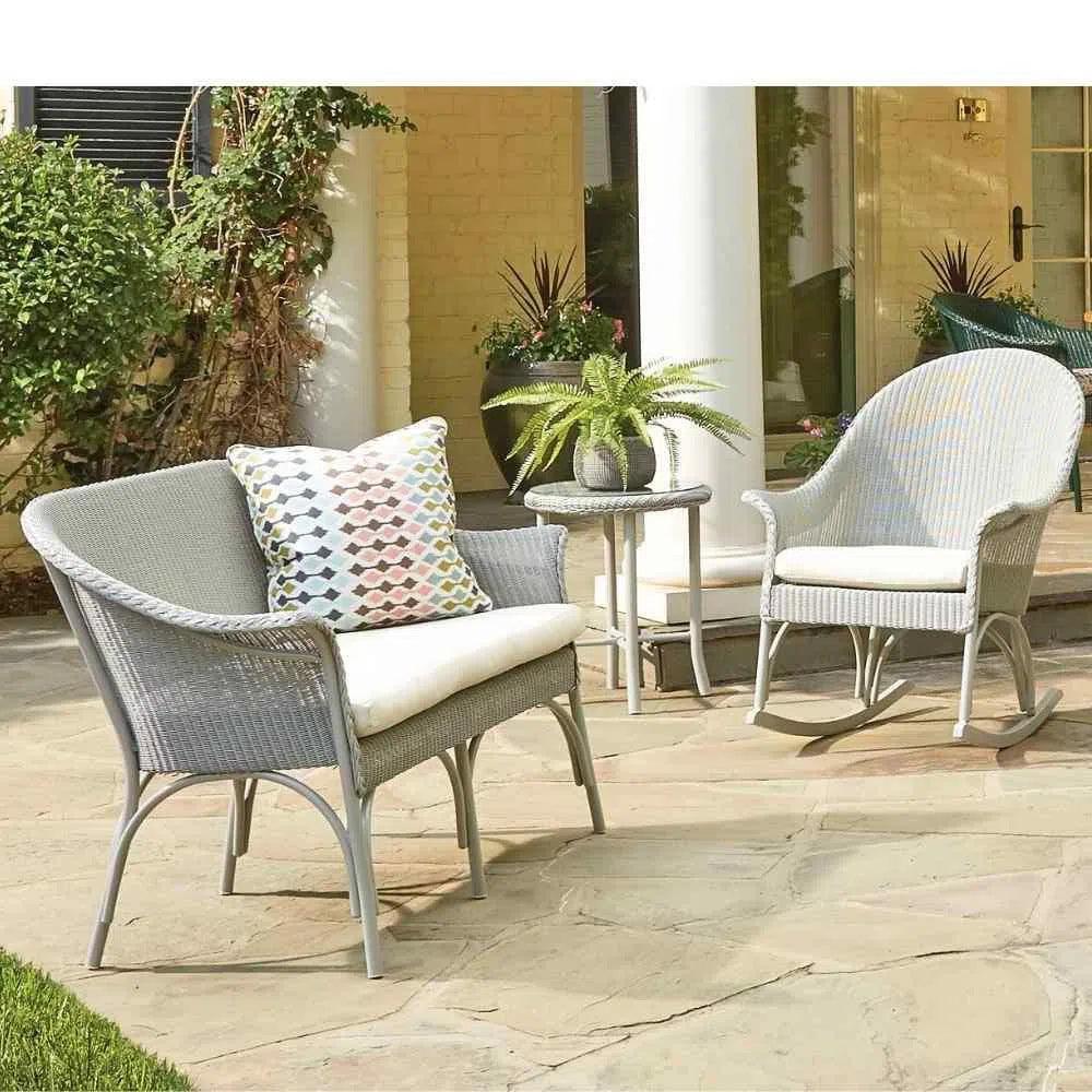 All Seasons Settee With Sunbrella Cushion Wicker Outdoor Furniture Outdoor Sofas & Loveseats LOOMLAN By Lloyd Flanders