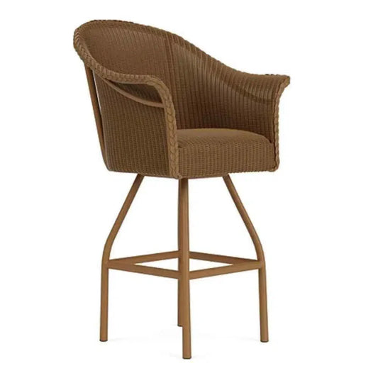 Lloyd Flanders All Seasons Swivel Bar Stool Padded Seat Wicker Outdoor