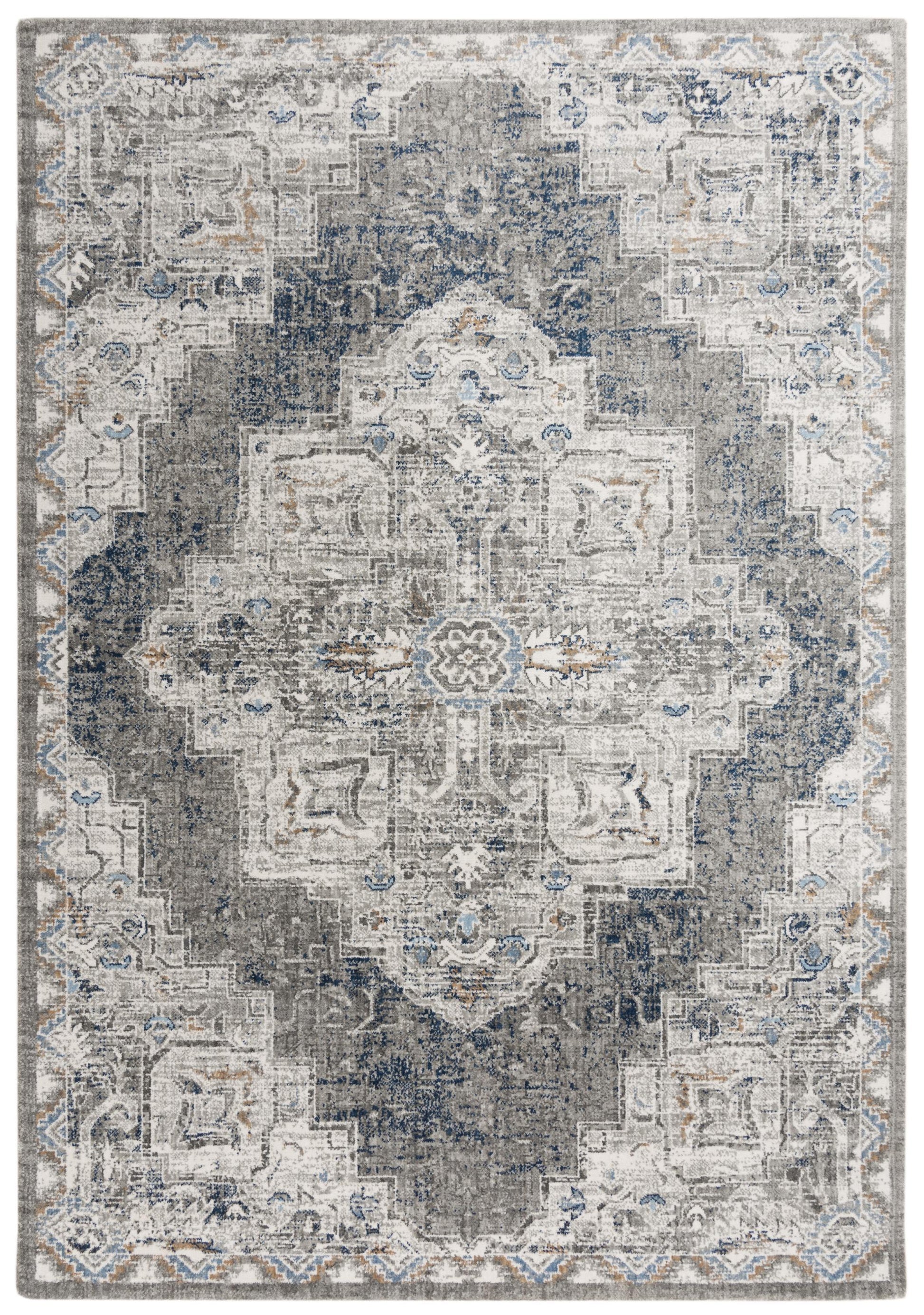 Alma Medallion Dark Gray Large Area Rugs For Living Room Area Rugs LOOMLAN By LOOMLAN