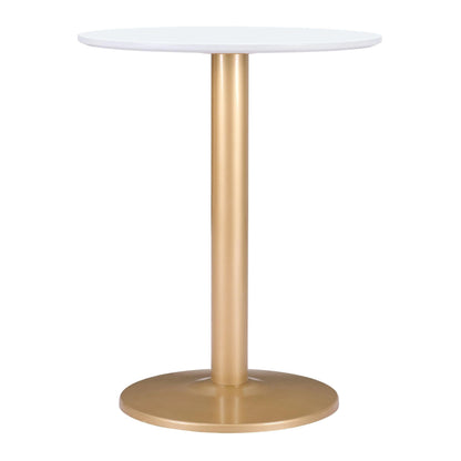 Alto Bistro Table White & Gold Dining Tables LOOMLAN By Zuo Modern