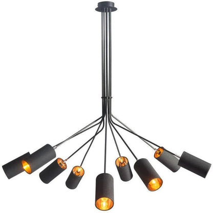 Ambition Ceiling Lamp Black with Gold Accents Pendants LOOMLAN By Zuo Modern