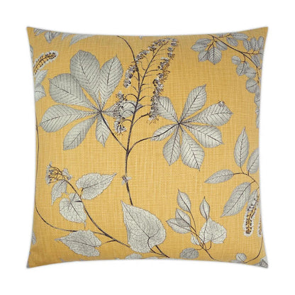 Arboretum Floral Yellow Large Throw Pillow With Insert Throw Pillows LOOMLAN By D.V. Kap