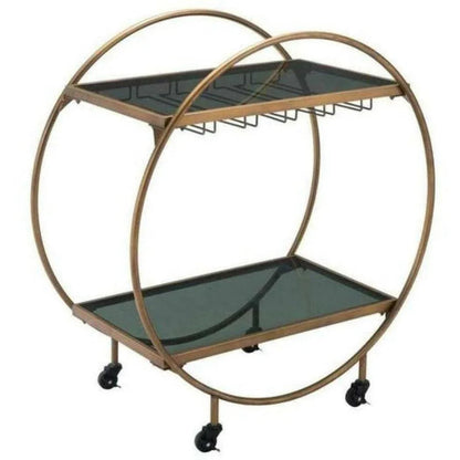 Arc Bar Cart Gold & Black Crafted from Iron Home Bar Carts LOOMLAN By Zuo Modern