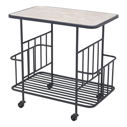 Argus Bar Cart Black Home Bar Carts LOOMLAN By Zuo Modern