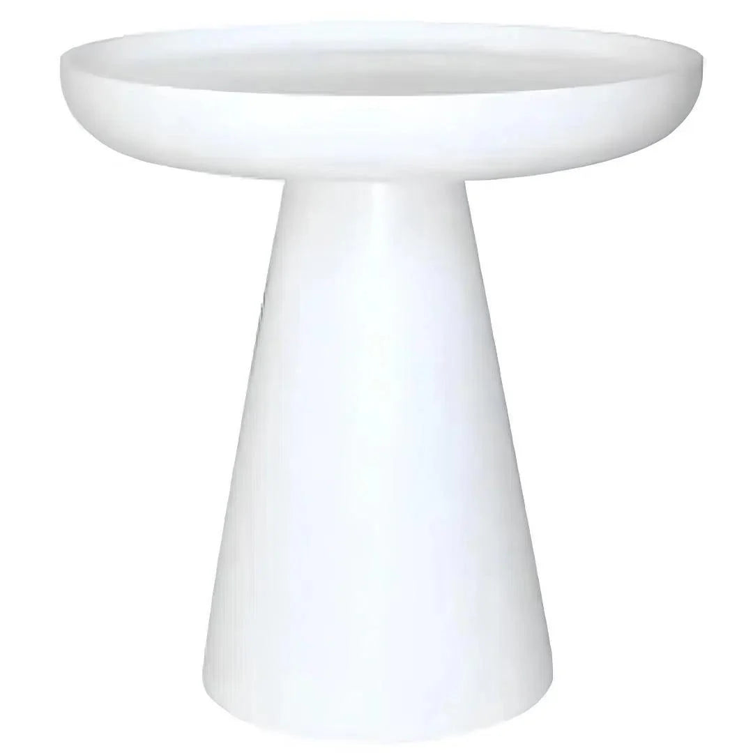 Aria Resin White Round Side Table Outdoor Side Tables LOOMLAN By Artesia