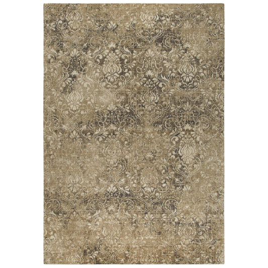 Arla Damask Brown Large Area Rugs For Living Room Area Rugs LOOMLAN By LOOMLAN