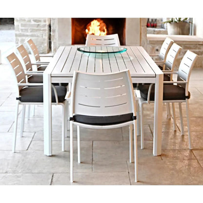 LOOMLAN Athene White Outdoor Extendable Dining Table Set For 12