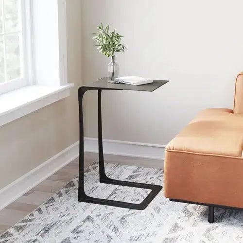 Zuo Modern Atom Side Table Black with Steel Frame