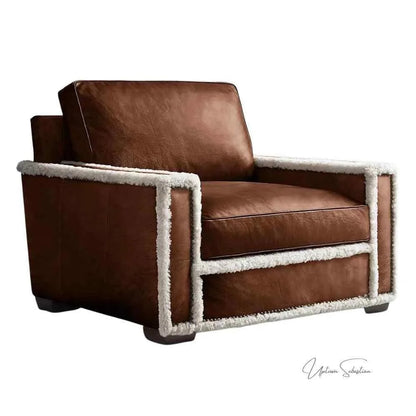 Uptown Sebastian Austin Brown Benchmade Aniline Leather Club Chair