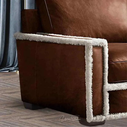 Uptown Sebastian Austin Brown Benchmade Aniline Leather Club Chair