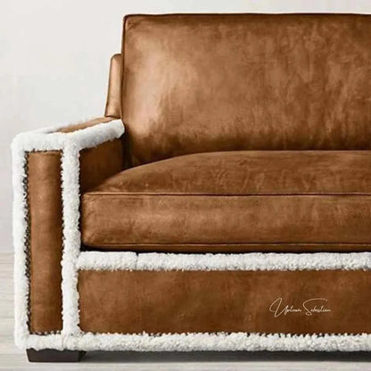 Uptown Sebastian Austin Brown Benchmade Aniline Leather Club Chair