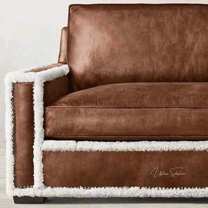 Uptown Sebastian Austin Brown Benchmade Aniline Leather Club Chair