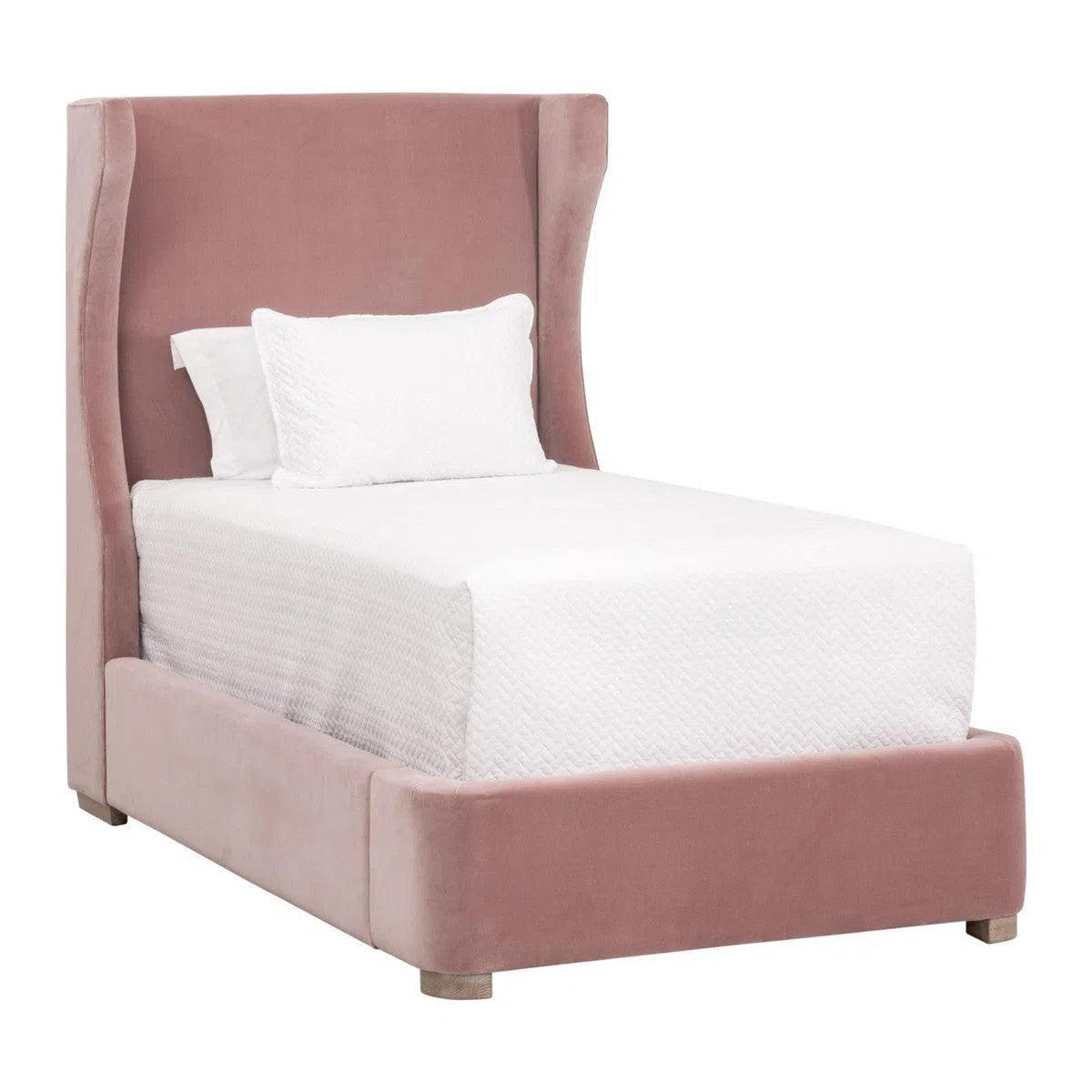 Balboa Light Pink Velvet Bed Frame