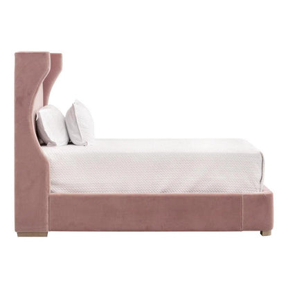 Balboa Light Pink Velvet Bed Frame