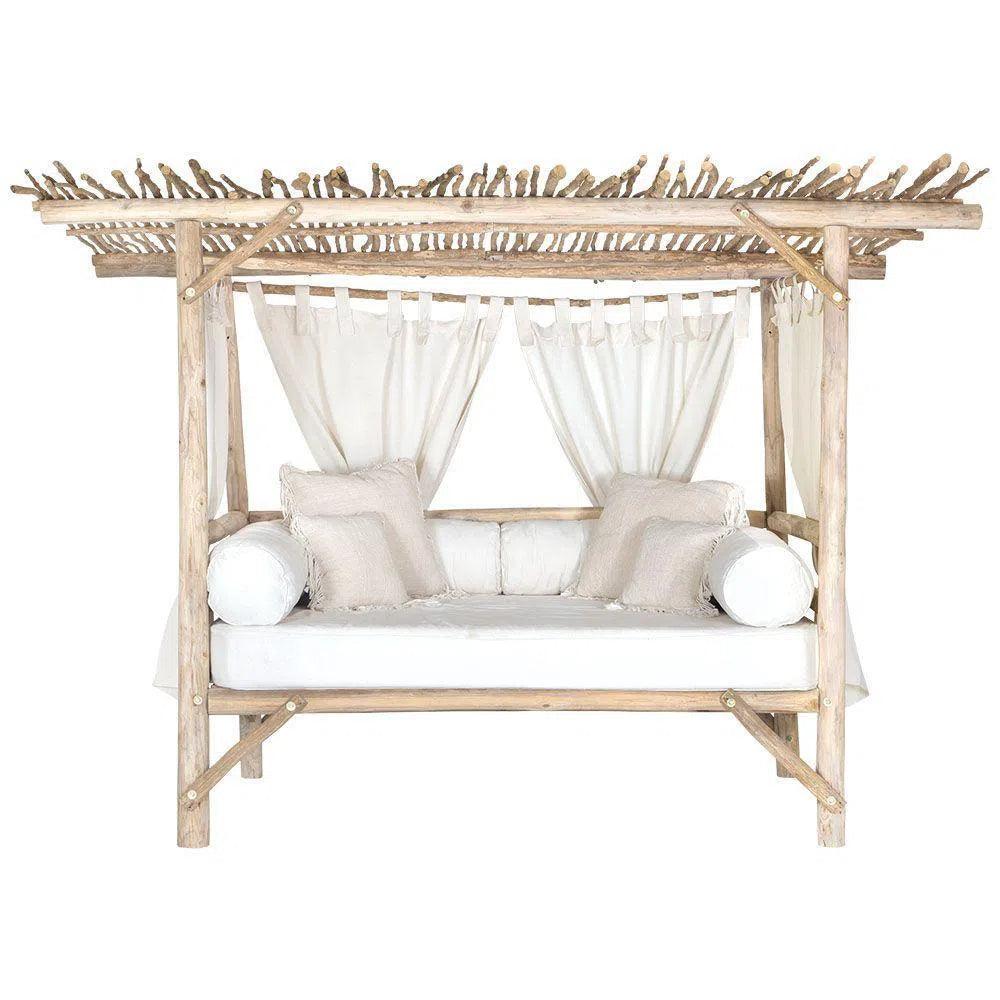 Bali Teak Cabana Daybed for Outdoor Living - Large Outdoor Cabanas & Loungers LOOMLAN By Artesia