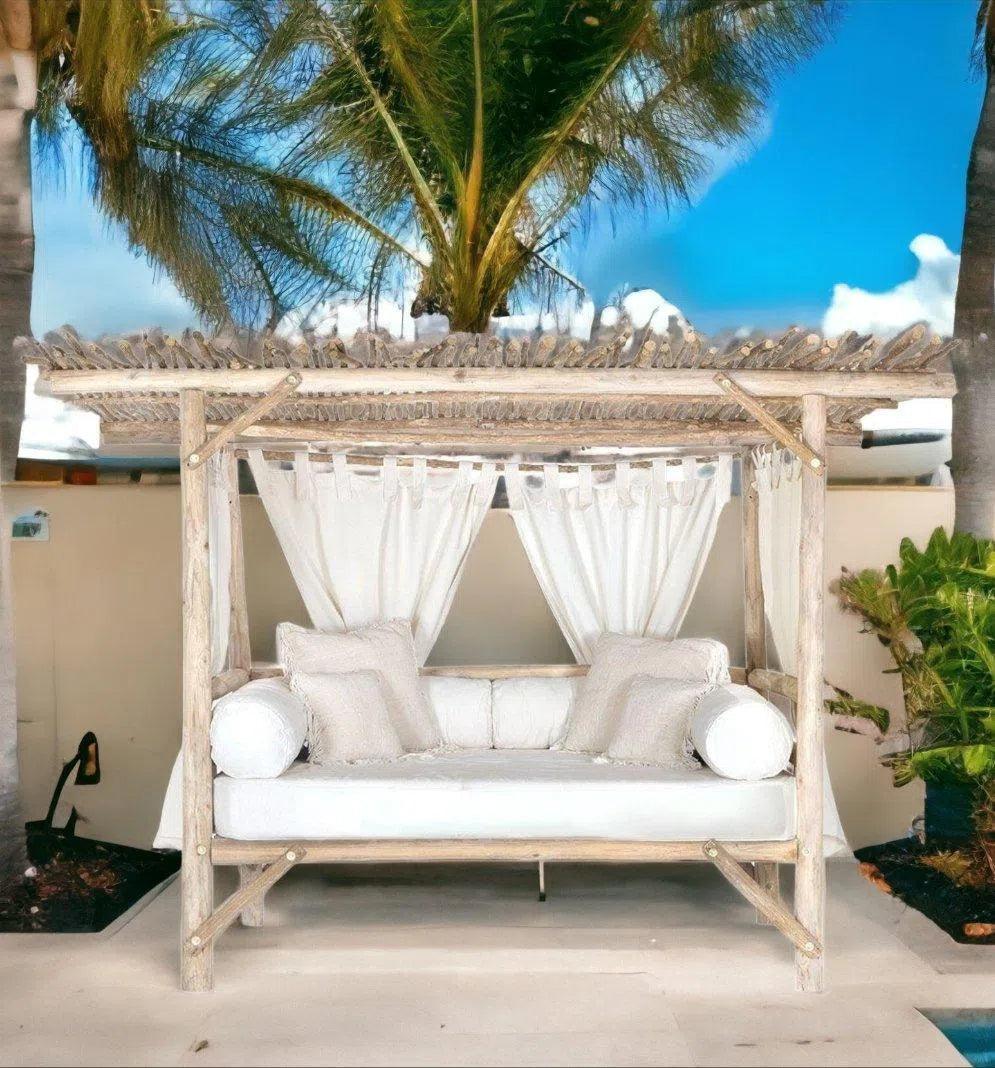 Bali Teak Cabana Daybed for Outdoor Living - Large Outdoor Cabanas & Loungers LOOMLAN By Artesia