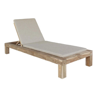 Batak Teak Wood Sun Lounger Outdoor Cabanas & Loungers LOOMLAN By Artesia