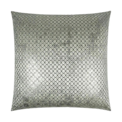 Beadling Glam Circular Dots Silver Large Throw Pillow With Insert Throw Pillows LOOMLAN By D.V. Kap