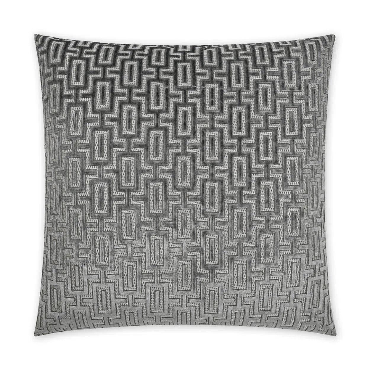 Bergman Nickel Grey Large Throw Pillow With Insert Throw Pillows LOOMLAN By D.V. Kap