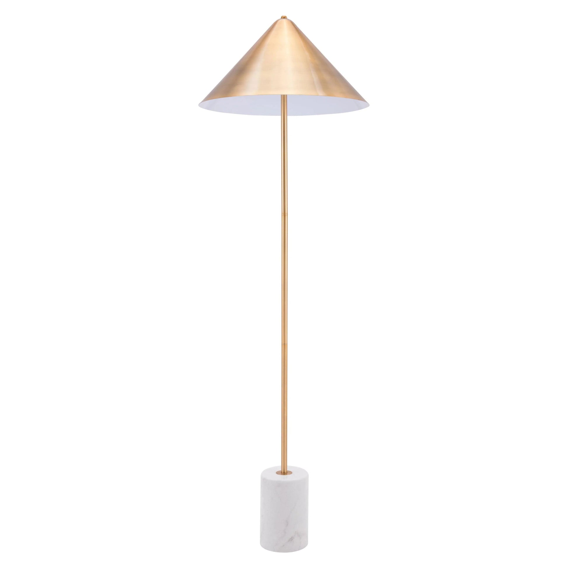 Bianca Floor Lamp Gold & White Floor Lamps LOOMLAN By Zuo Modern